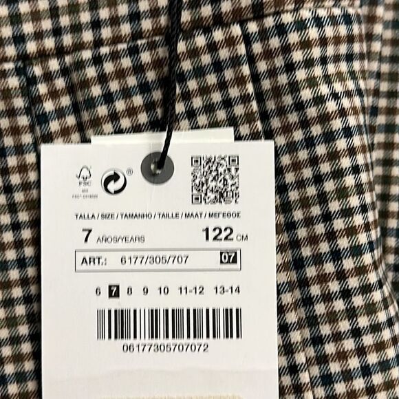 ZARA Kids | Taupe Brown | PLAID BOX PLEAT SKIRT - Picture 7 of 9